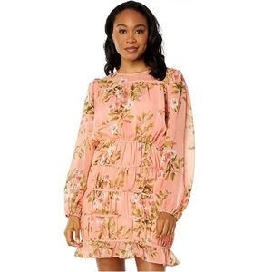 Lost + Wander Sunset Fleurs Pink Floral Mini Dress Size Small